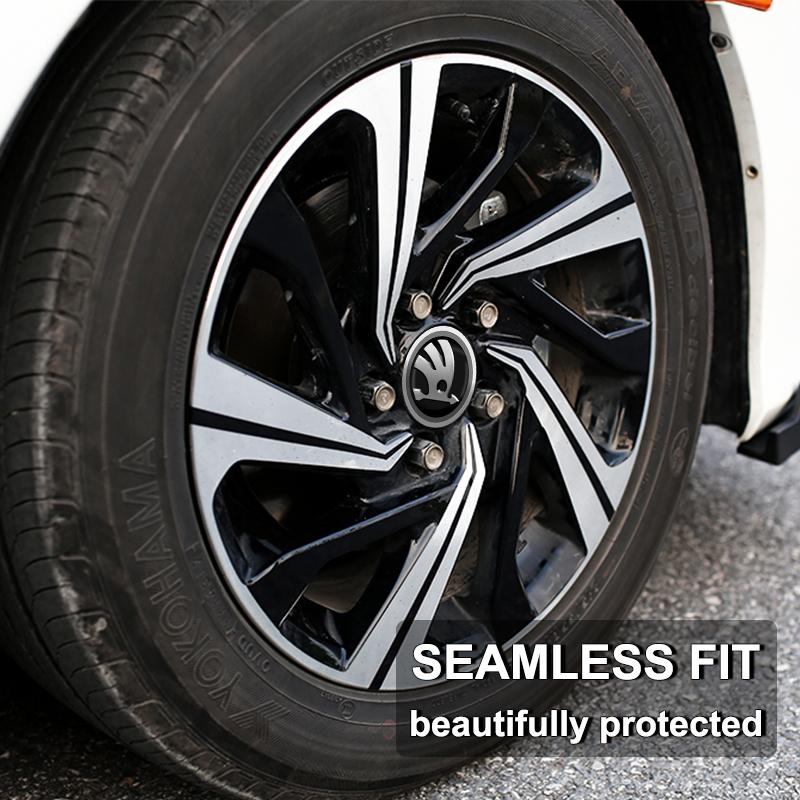 4 stuks 56 mm Legering Auto Wiel Midden Decal Naaf Sticker Voor Skoda Octavia MK2 MK3 2 3 A7 Fabia Karoq Kodiaq Superb Rapid Kamiq