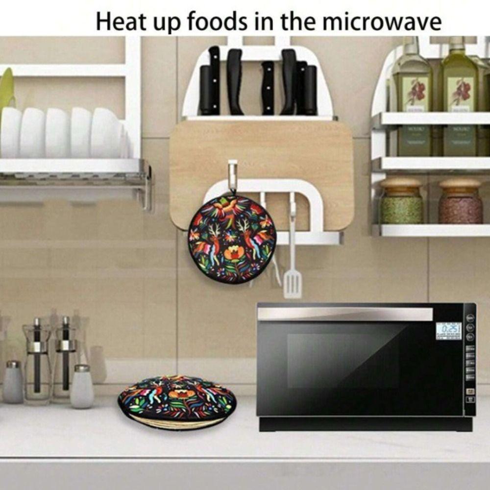 Heat Resistant Tortilla Warmer Pouch Round Pancake Thermal Bag Practical Burrito Cloth Bag  Outdoor
