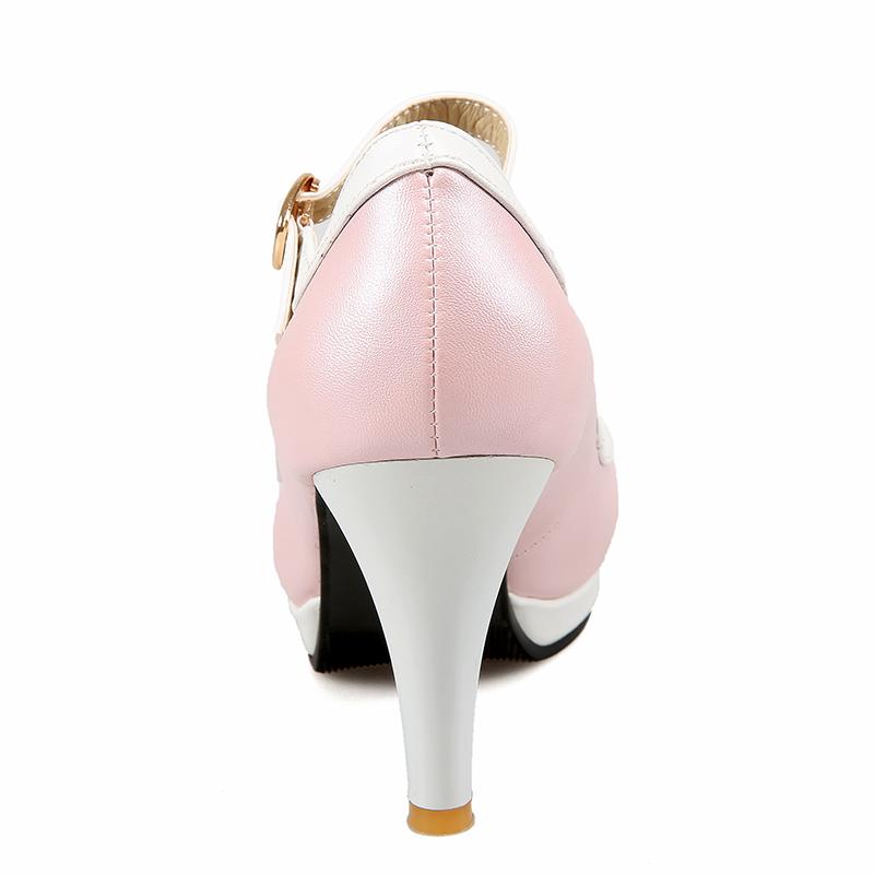 Chaussures simples à talons hauts pour femmes, chaussures de printemps et d'automne à plateforme imperméable à talons épais, grande taille, chaussures basses à bouche peu profonde