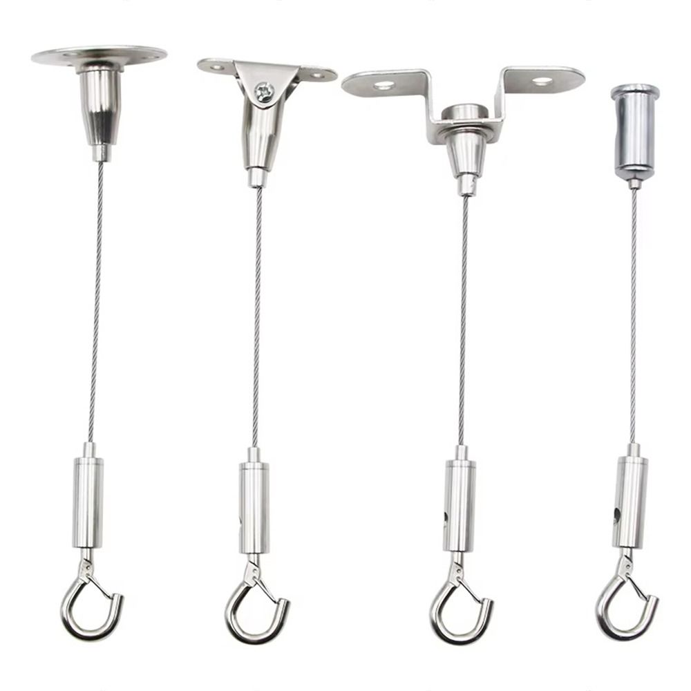 1Pcs 1.5mm Wire Rope Suspension Kit Adjustable Spring Hook Clip Code Hanging Cable Kit Load Bearing Stainless Steel