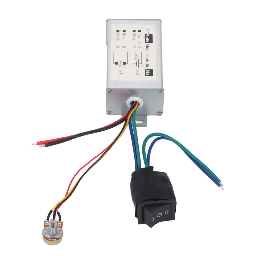DC Motor Speed Controller 9V 12V 24V 36V 48V 60V PWM Variable Fan Speed Controller with CW CCW Switc
