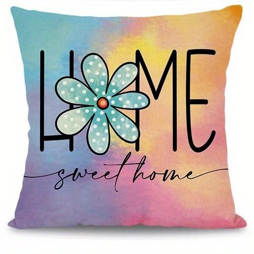 Colorful Floral Inspirational Throw Pillow Covers Pattern Cushion Cover Suitable For Sofa Bedroom Car Pillow Cover