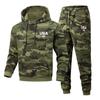Camouflage Hooded Jacket Men's Thick Autumn Hoodie Men's Zipper Pullover Sweatshirt Two Piece Set