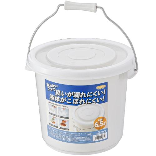 Risu Seal Bucket, Gray, Type 6 (6.5L), Odor- and Liquid-Leak-Resistant, Made in Japan