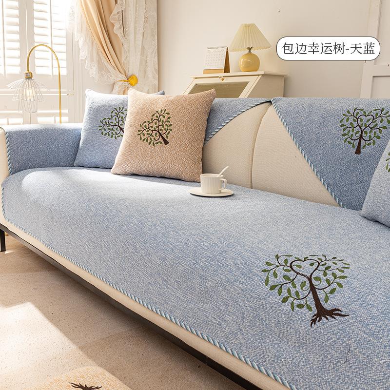 New Cotton And Linen Sofa Cushion Four-Season Universal Non-Slip Seat Cushion Simple Modern Old Coarse Cloth Sofa Cover Cover Cloth