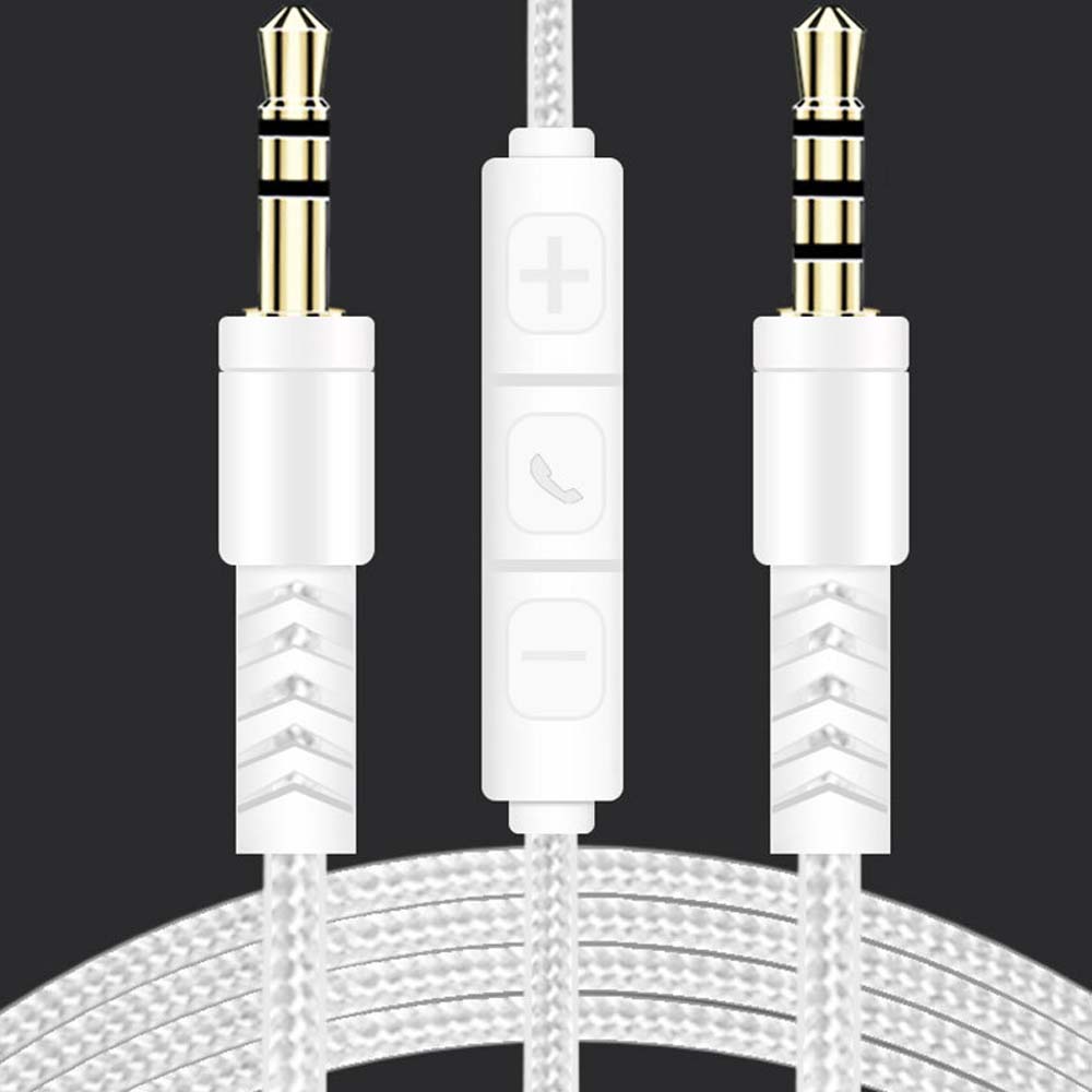 Volume control Gold-plated Plug With Mic Speaker Line Audio Cable Car Aux Cord Aux Cable Audio Wire