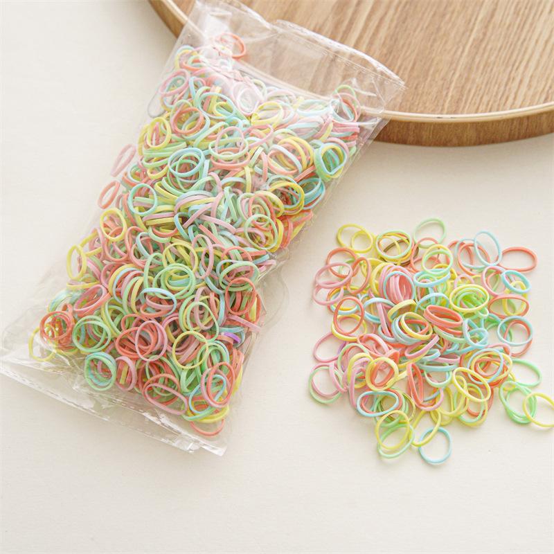 1000 pcs of new-style girls' hair accessory hair bow elastic hair tie disposable rubber band children's product