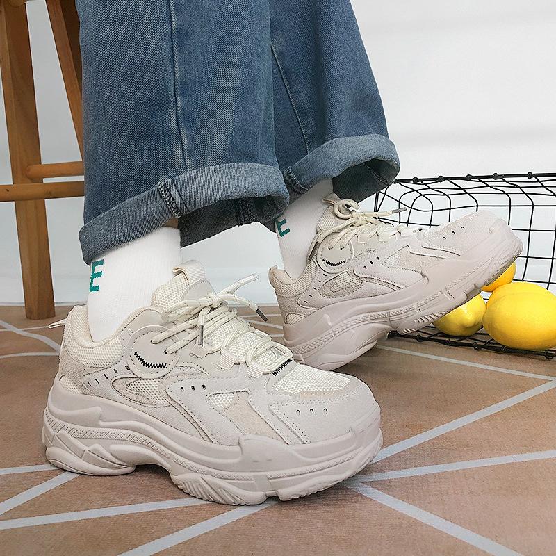 New Men's and Women's Sports Shoes Ins Autumn Mesh Platform Couple Dad Shoes Men's and Women's Trend Sports and Leisure Shoes