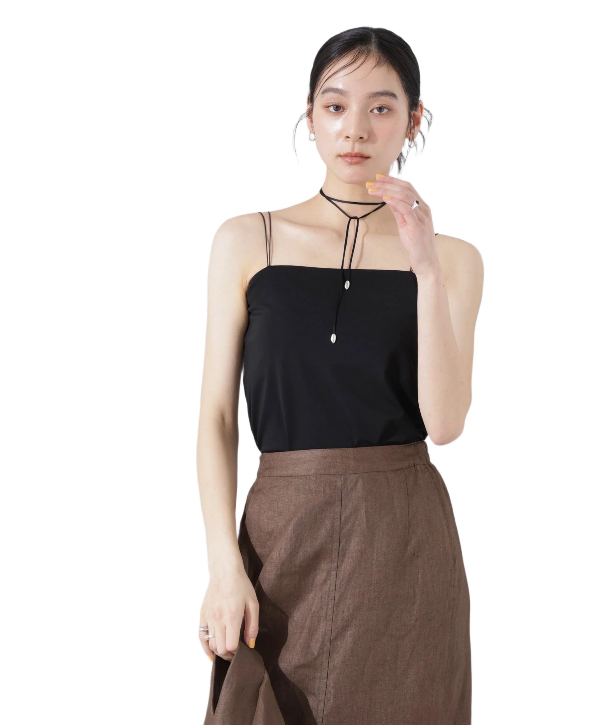 

Nano Universe Стрейч Пунш Бесшовный Камисоль с Чашками, Женский, M, 010, Черный, 669-5124316