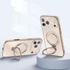 Plating For Magsafe Magnetic Phone Case For iPhone 17 Air 16 15 14 Pro Max Metal Rotating Ring Holder Bracket Matte Cover