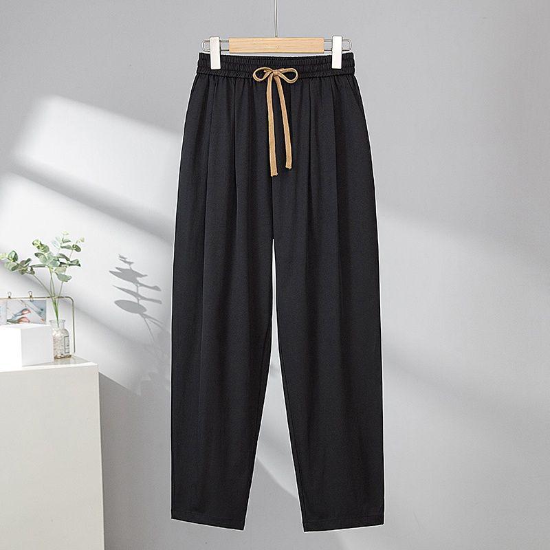 

Women s Plus Size High Waist Tapered Harem Pants - Slimming Carrot Style for Spring/Summer 2026 L [Recommended 100-120 kg]