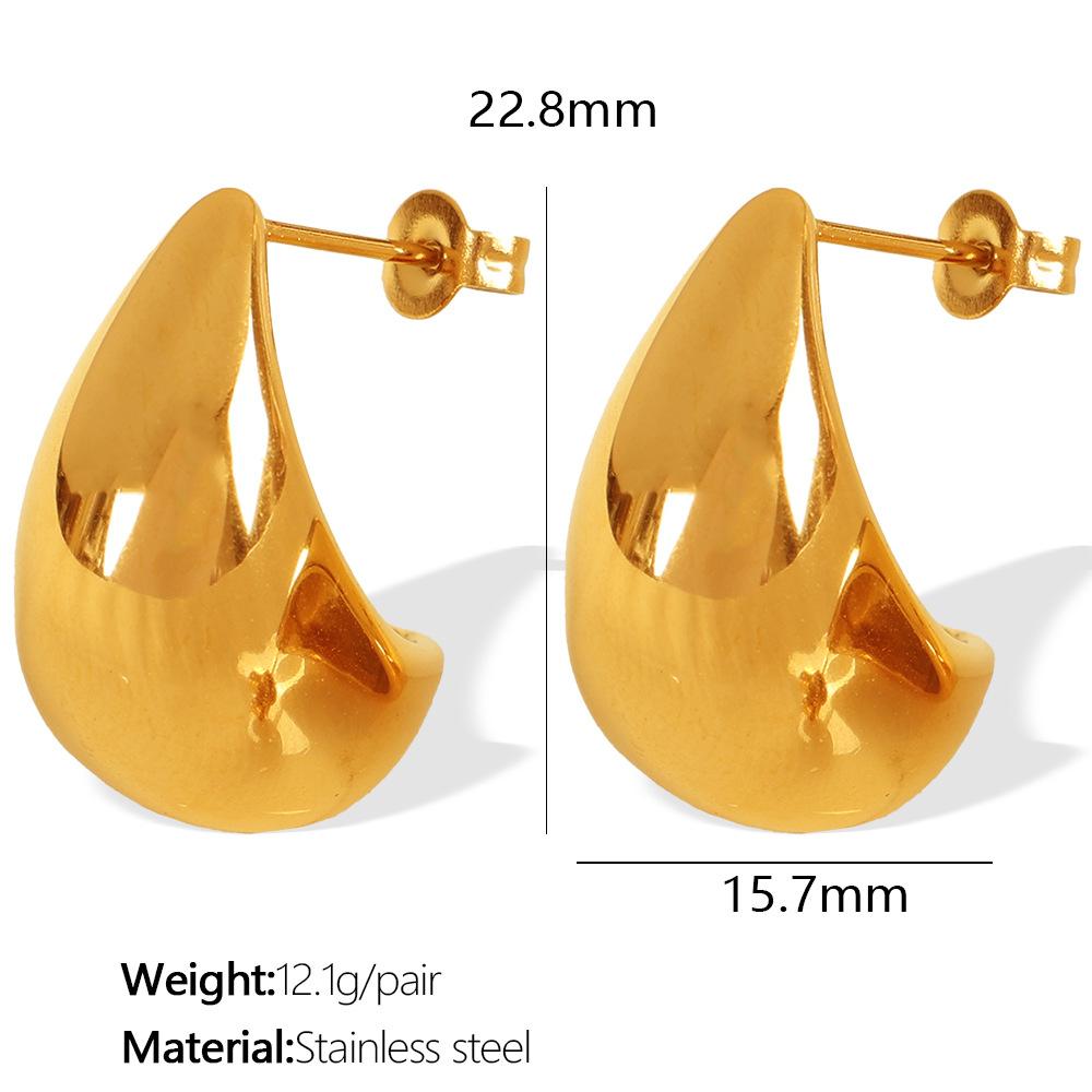 stud earrings women's cold wind metal water drop earrings simple no earrings trendy European and American style