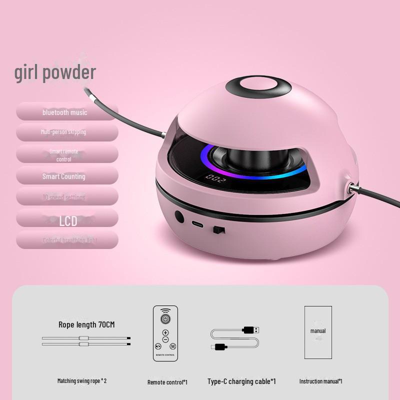 Bluetooth Music Smart Jump Rope: Cordless, Automatic Counting, for Adults & Kids.