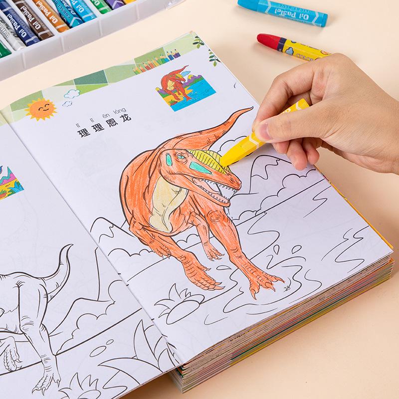 Dinosaur & Car Coloring Book for Kids Ages 3-6