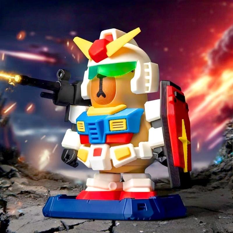 Neue Capibara Rx-78-2 Desktop-Figuren für Spiele Zwerg Magnetische Dekorative Capybara Figuren Spielzeug Geschenke Spielzeug