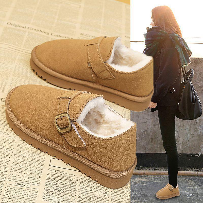 

Birken Women s Fleece Warm One-foot Bread Cotton Shoes, New Thickened Snow Boots 35 малиновый
