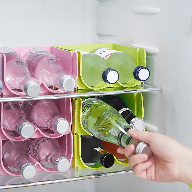 Refrigerator Beer Beverage Storage Box Kitchen Bottle Storage Rack Stackable