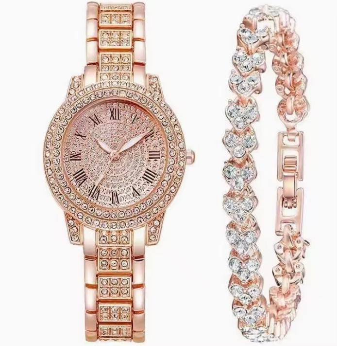 Cornucopia Watch Gypsy Women'S Watch Steel Belt Full Diamond Temperament Women'S Watch Strap Rhinestone Women'S Quartz Watch