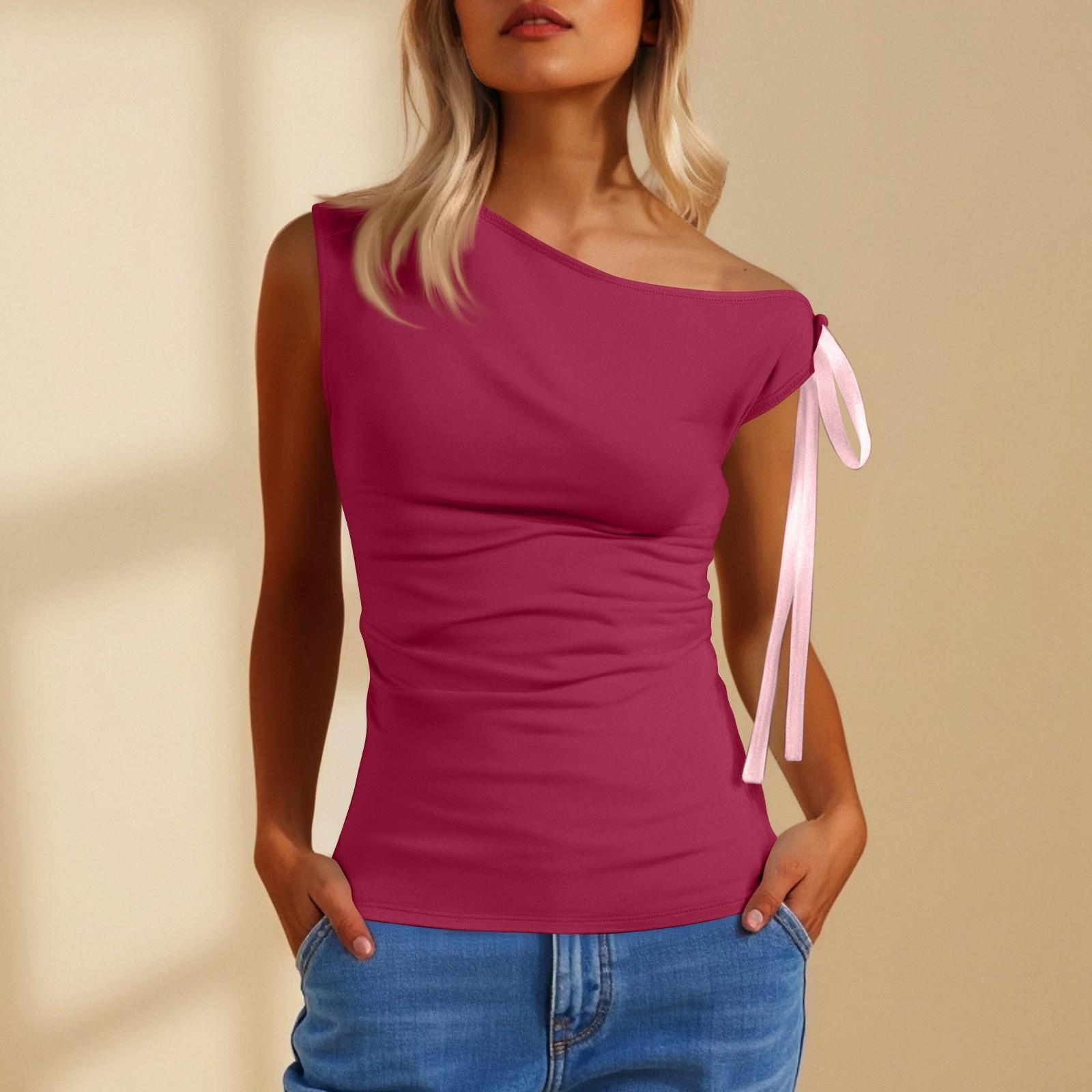 

Women s Fashionable And Casual Sleeveless Solid-color Vest L винний