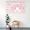 My Melody Sanrio Rosa Blume Wandteppich Kawaii Schlafzimmer Wanddekor Kollektion Geschenk