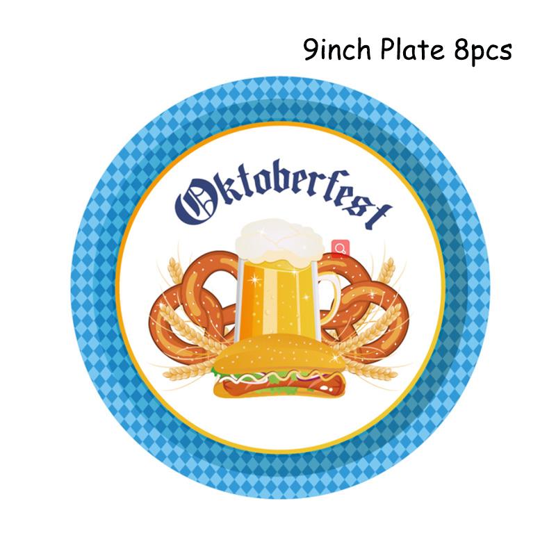 Oktoberfest Party Classic Beer Carnival Festival Disposable Tableware Paper Plates Cups Birthday Balloons Decoration Supplies