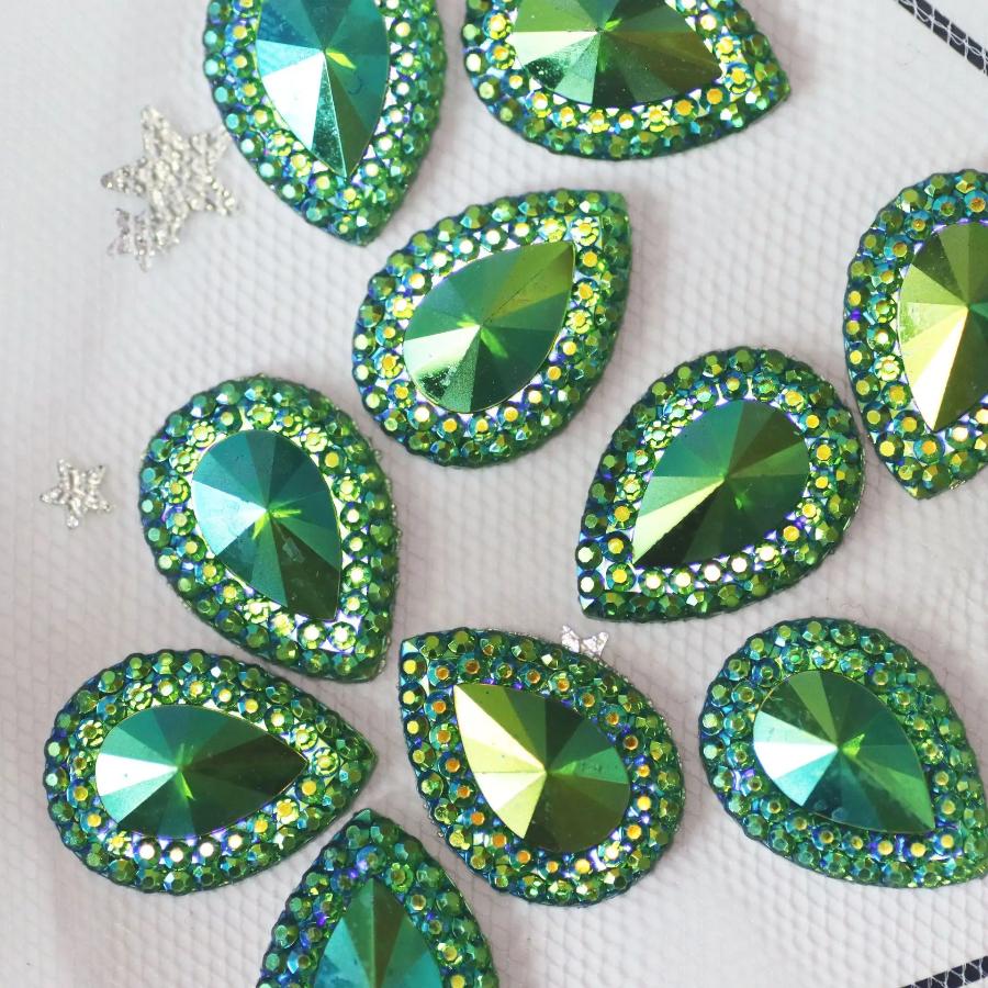 25Pcs13 * 18mm Pointed Water Droplet Shaped Resin Diamond DIY Jewelry Accessories, Clothing Bags, Inlaid Creative Accessories