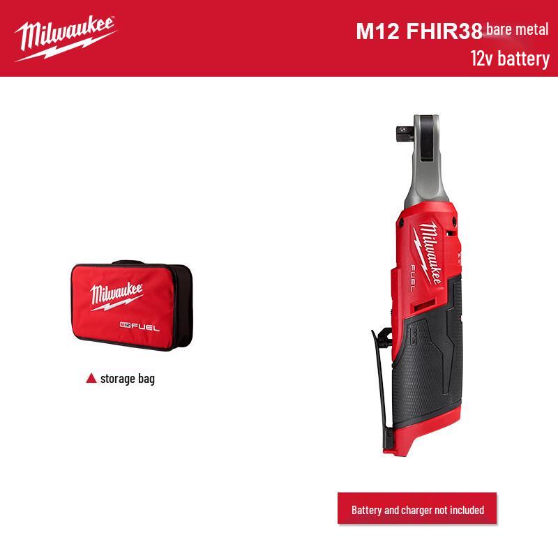 Беспроводная угловая трещотка Milwaukee M12 FHIR38, CN-вилка (адаптер в комплекте)