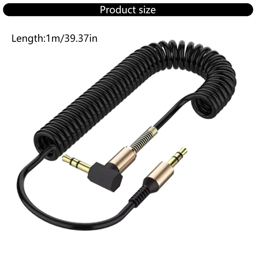 3.5mm Elbow Spring Expansion Audio Adapter 3.5mm To 3.5mm Male Plug Jack Audio Cable Flexible Spring Cable Aux Line