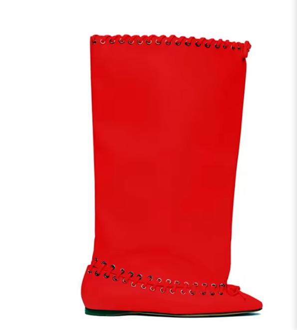 Fashion 2025 Women Retro Mid Tube Pointed Boots 3cm Height Increase Low Heel Fashion Winter Boots Thigh High Boots Black Size 35-43