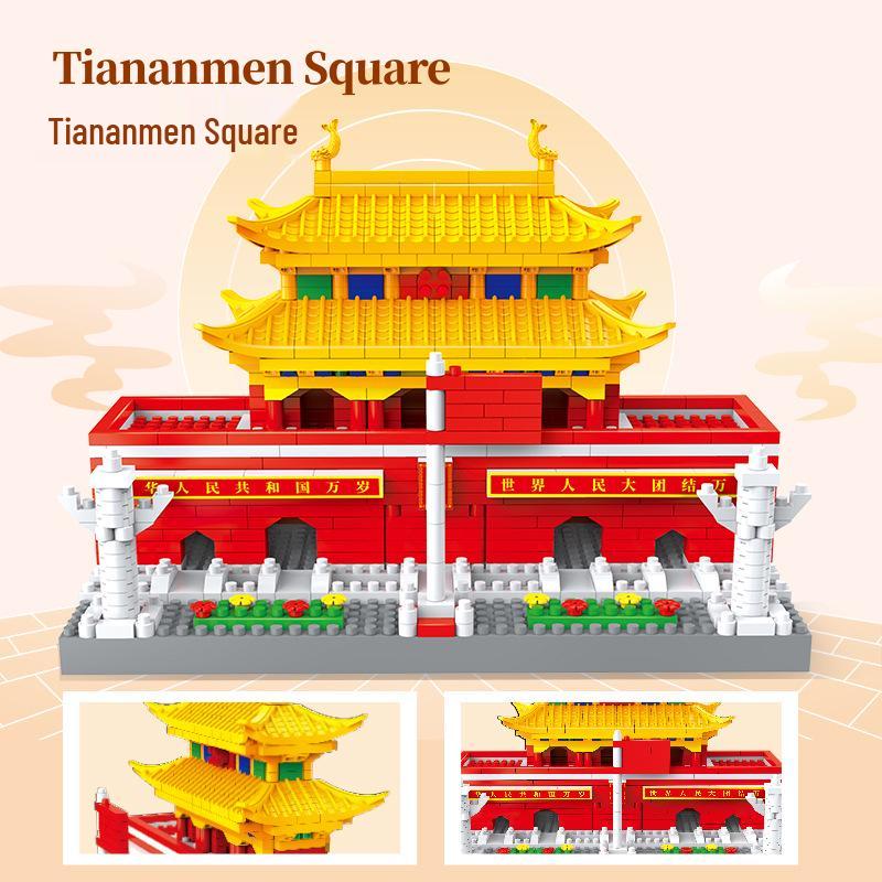 Lego-Compatible Micro-Particles: Yellow Crane Tower Suzhou Garden Chinese-Style Building Blocks