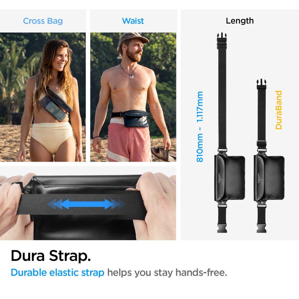 Spigen Aqua Shield A620 Waterproof Waist Bag Set (2 Pack) - Black, IPX8 Rated