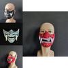 Djävulskrigare Hannya Halvansikte Latexmask Halloween Kostymrekvisita Skräckinjagande Cosplayrekvisita