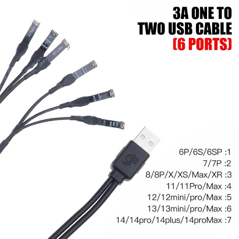 USB Power Boot Cable 3A 6 Port FPC Power Supply Test Cable Test Boot Line Motherboard Repair for 15 14 13 12