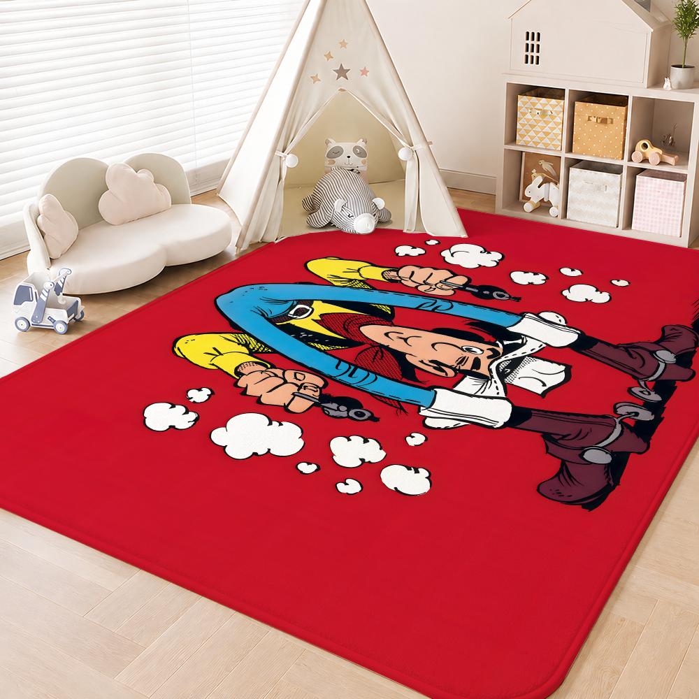 LUCKY LUKE CARTOON Floor Mat Floor Mat Soft Flannel Non-Slip Door Rug for Living Room