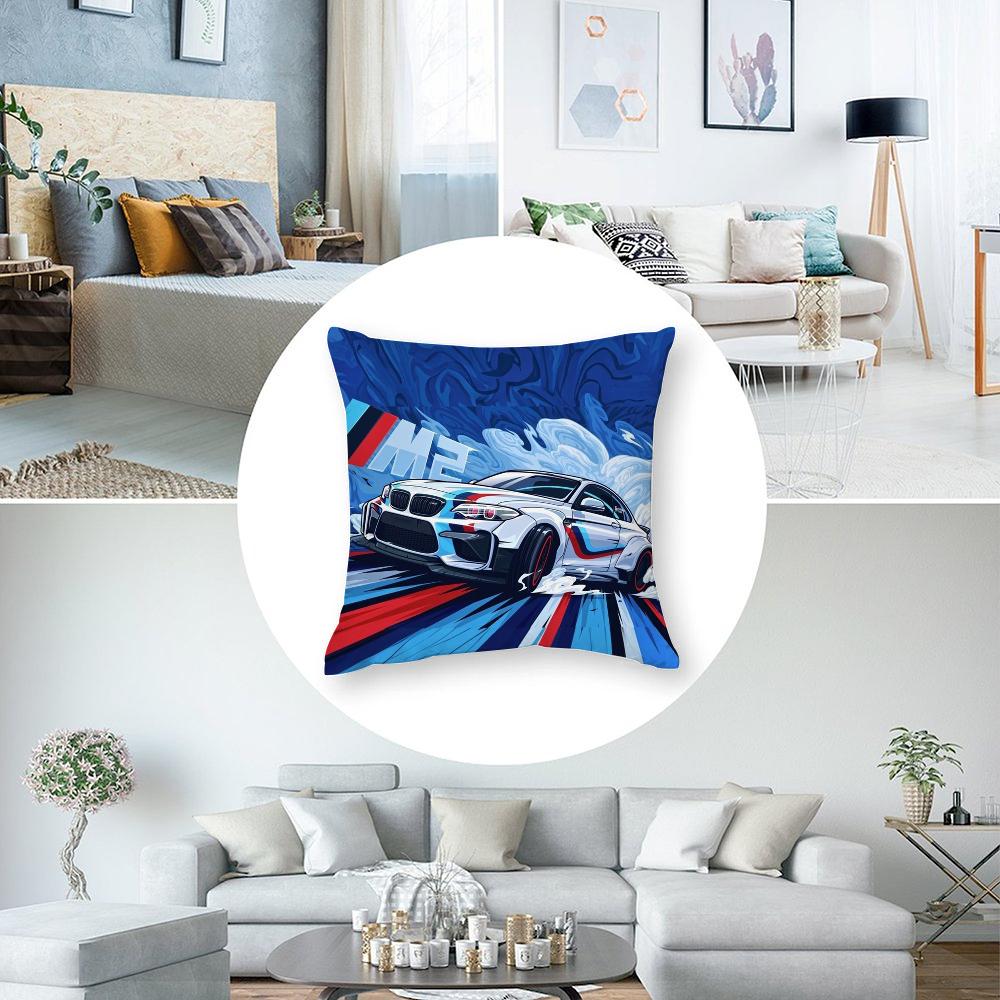 Luxury Rally Sports GTR Race Car Pillow Case Short Plush Sofa Decorative Gift Home Double-sided Printing Cushion
