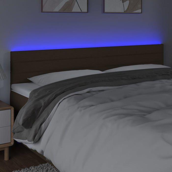 VidaXL LED Headboard Bedroom Furniture Double Bed Accessory Head of Bed Frame Interior Dark Brown 3121777