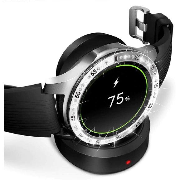 FitTurn Compatible with Samsung Galaxy Watch 46mm/Gear S3 Frontier/Classic Bezel Ring Styling,Bling Inlay Crystal Adhesive Anti Scratch & Collision