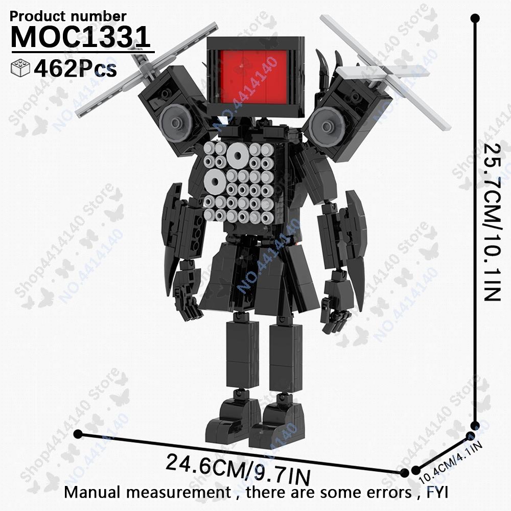 MOOXI Animeserie Skibidi Toalett Figurer Monitorfolk Lydmann Byggeklosser Modell MOC Kloss DIY Montessori Leke Barnegaver
