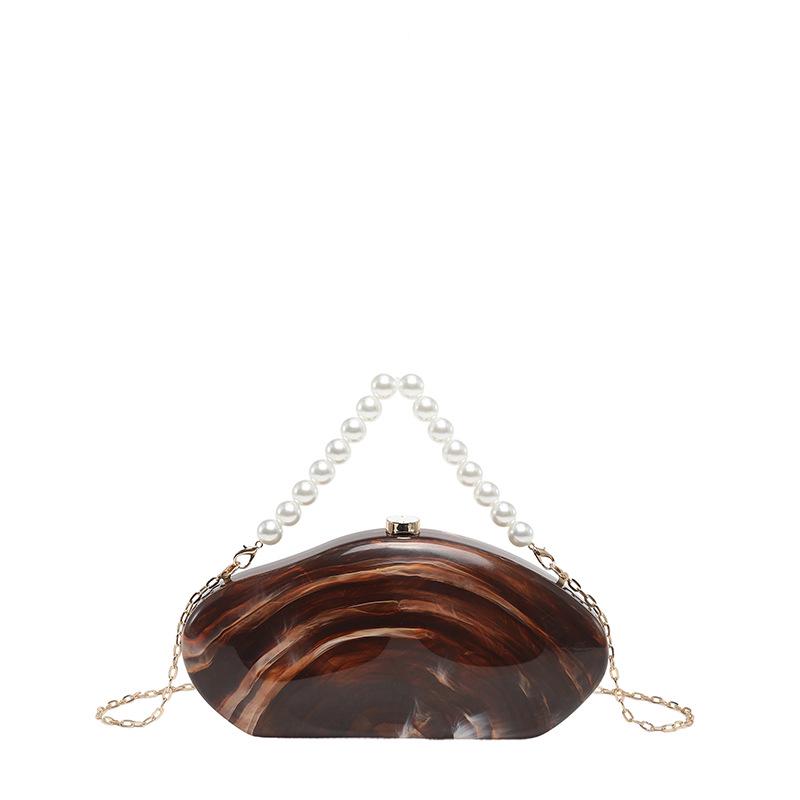 Sac à bandoulière en acrylique perlé effet marbre pour femme 2026
