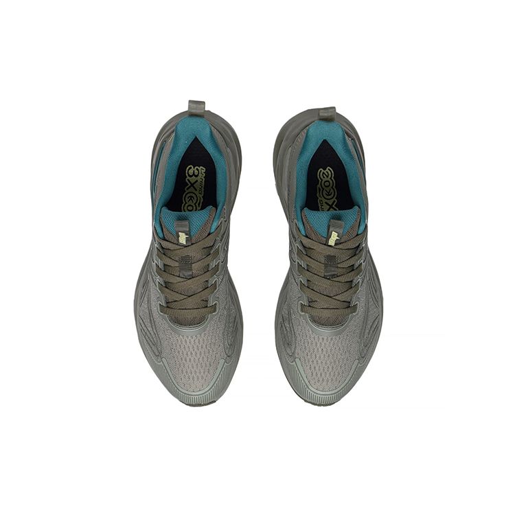 Li Ning Eazgo Comfortable Shock Absorption Low Top Running Shoes Men sneaker Gray Green ARES023-4