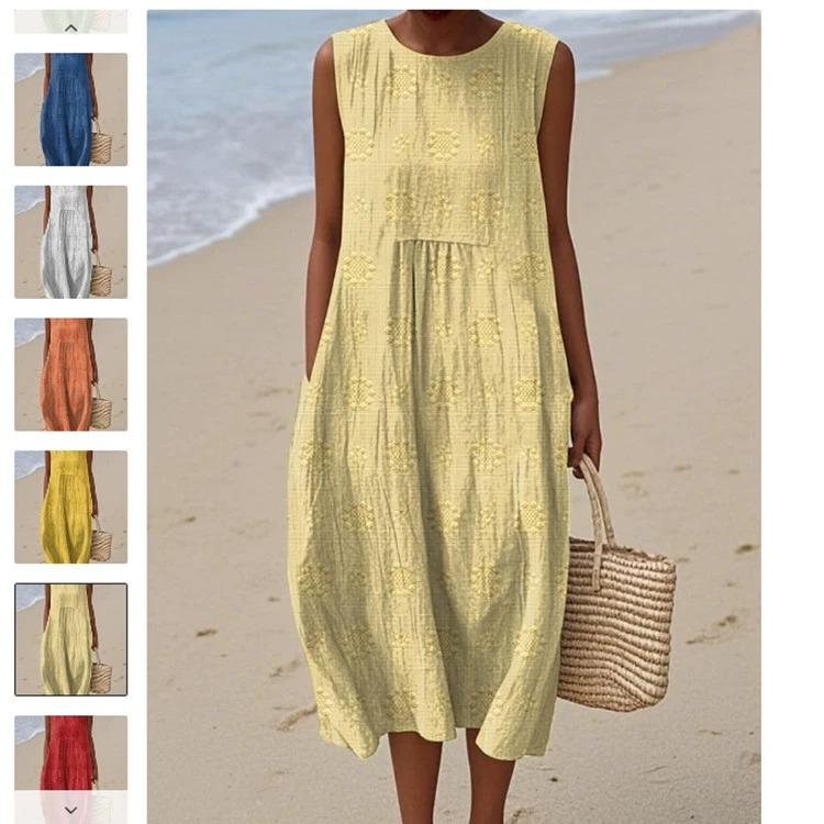2025 Women's Autumn Solid Color Casual Dress – Customizable Print Option Available