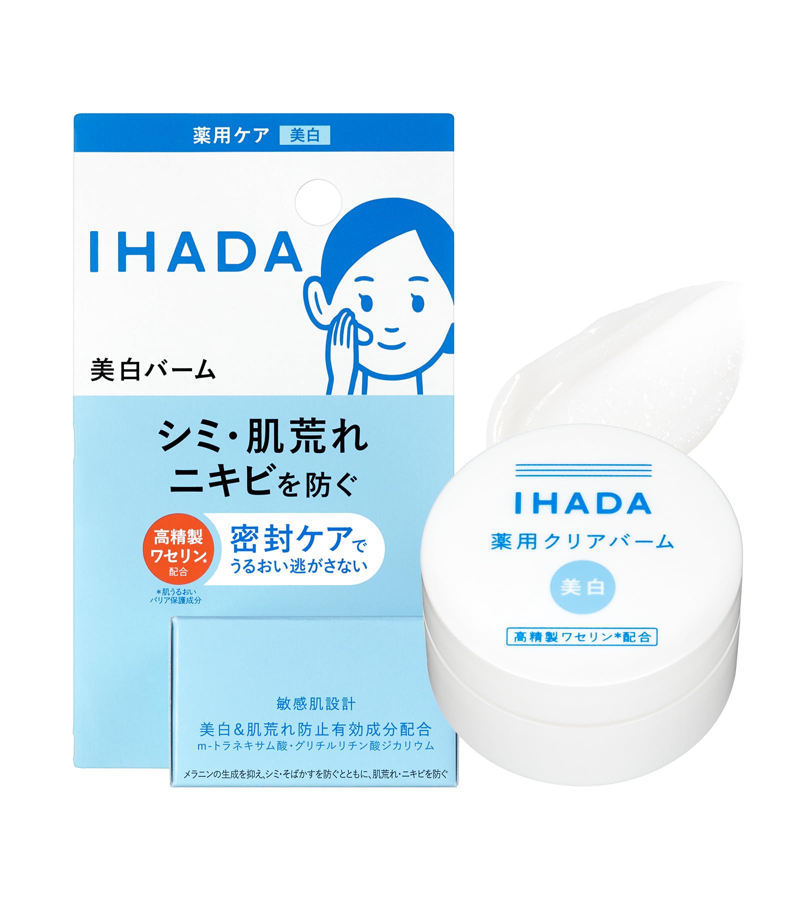 

Бальзам Ihada Medicated Clear, чувствительная, грубая, с низким раздражением, 18 г, отбеливающий, для кожи, нежирный, сухой, кожа, прыщи, пятна, [квази-лекарство], белый