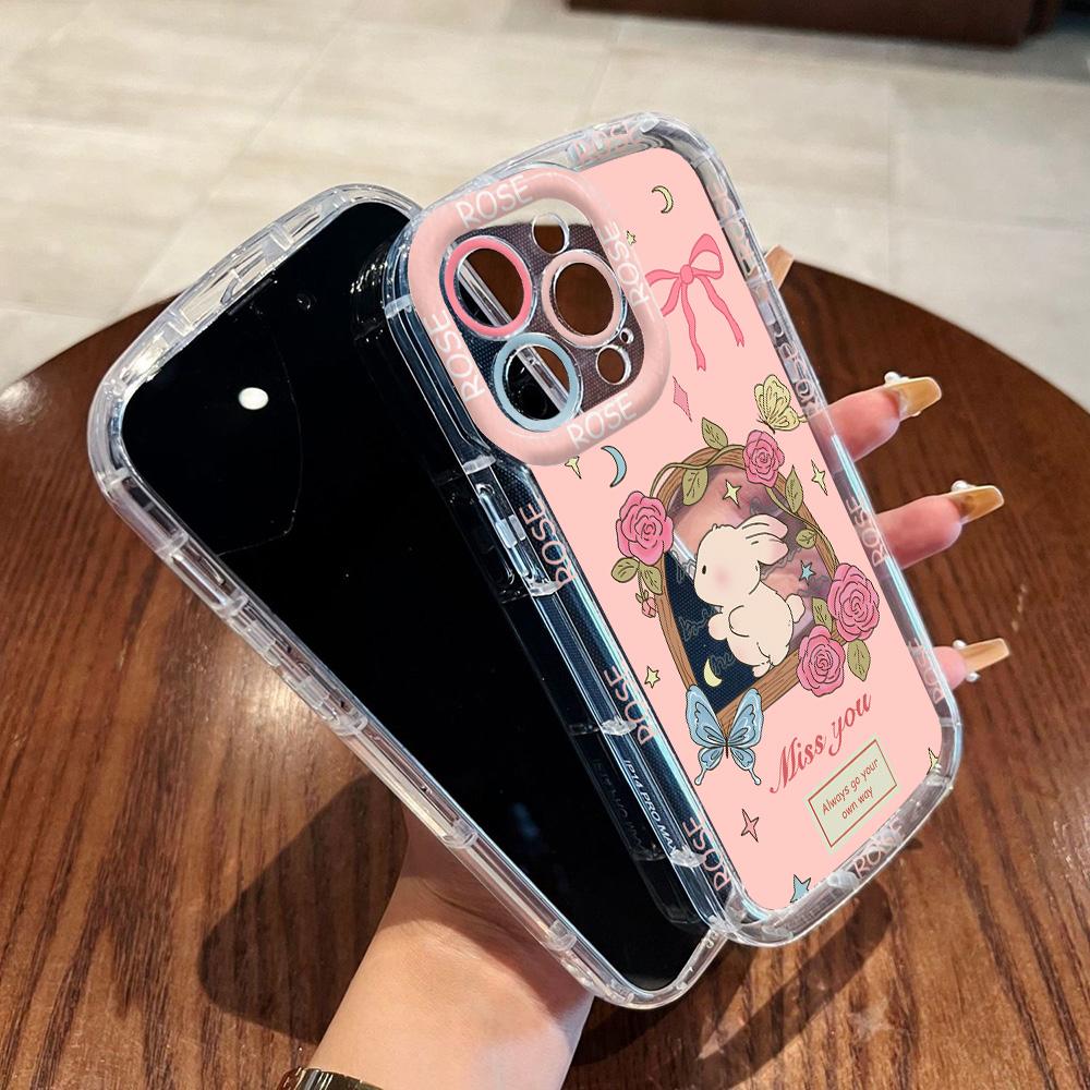 Mobile Phone Cases for iPhone 11 13 XR 15 Pro Max 12 14 Pro Max Case iPhone 16 7 Plus 8 Plus XS Max Cartoon Pattern Anti-drop Protection Shockproof