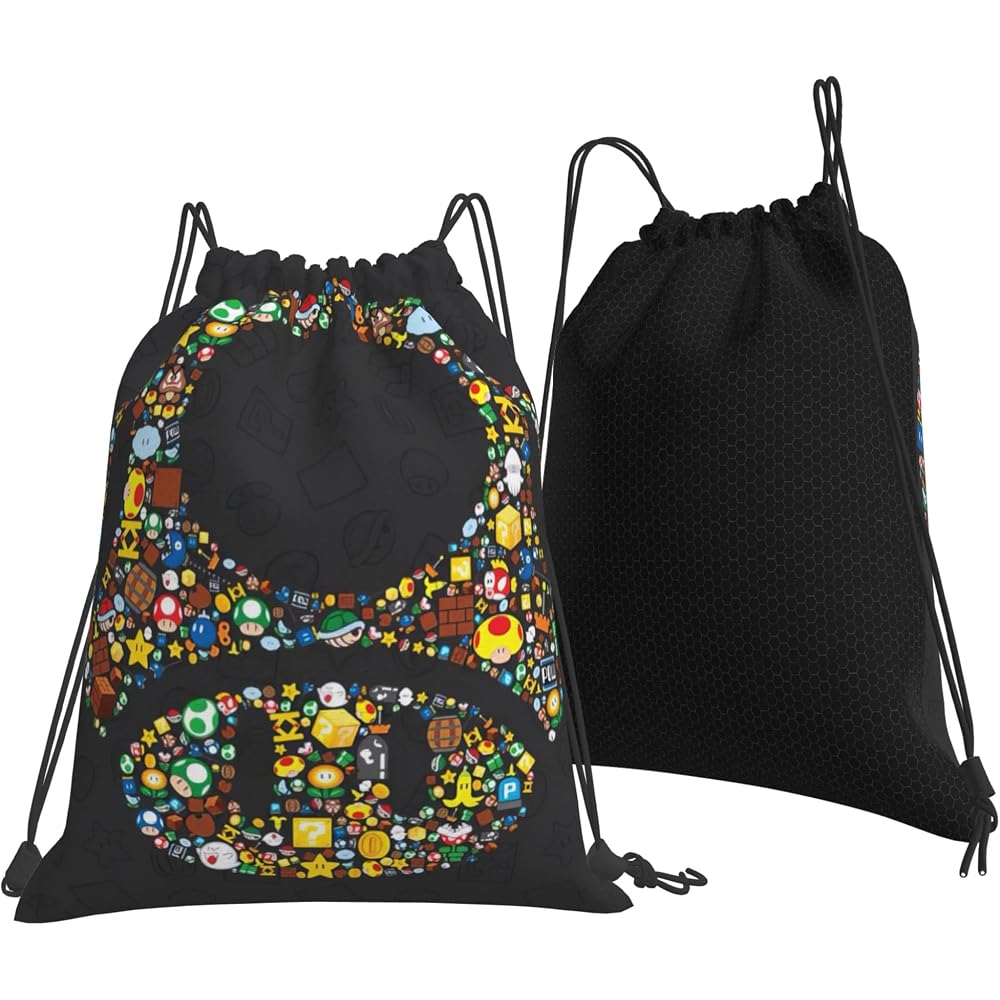 [Willsmiile] Super Mario Canvas Tote Backpack, Student Large Capacity Shoulder Bag, Canvas Large ...