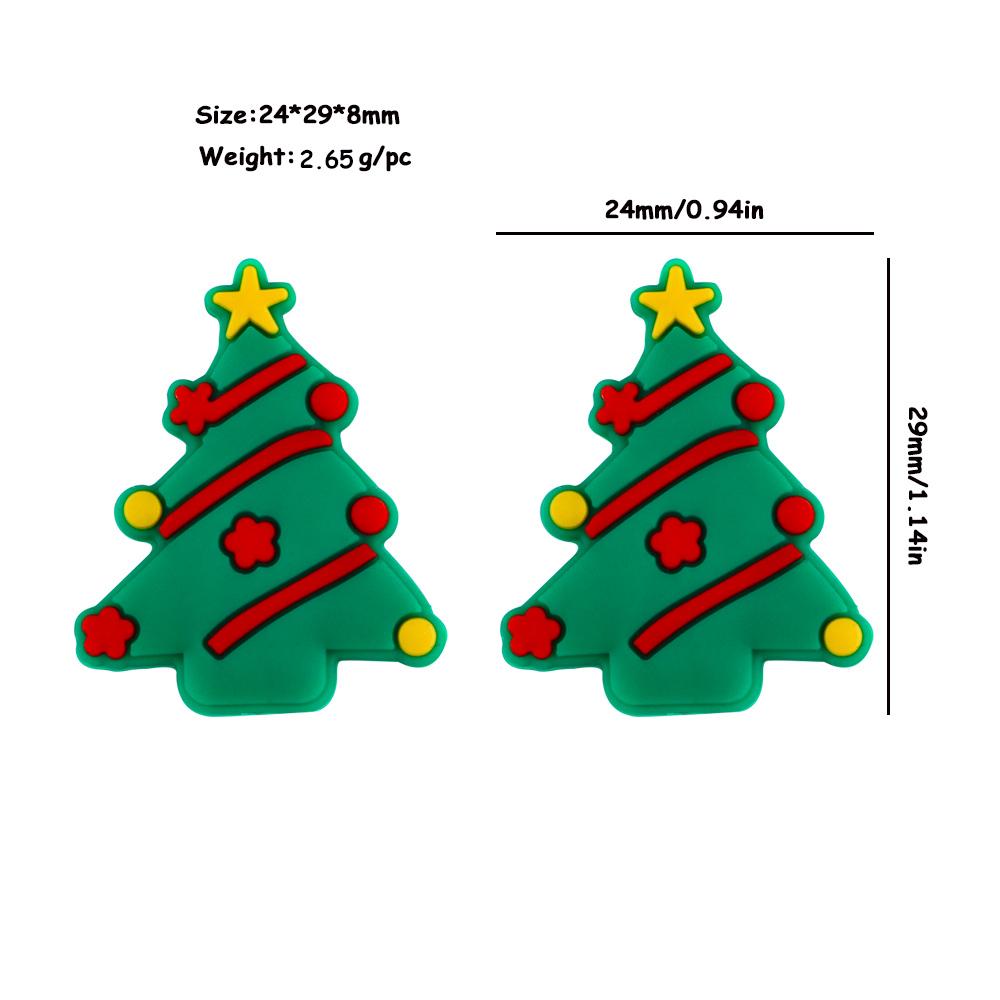 2/5pcs Christmas Series Silicone Beads Santa Reindeer Cookies Snowman DIY Pacifier Chain Jewelry Making Bulk DIY Crafts