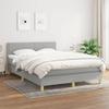 Exclusive House - Slatted Bed Base with Mattress Light Grey 140x190cm Fabric