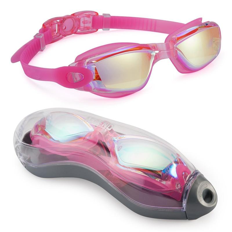 Schwimmbrille für Männer und Frauen, Antibeschlag-UV-Schutz, wasserdichtes Silikon, verstellbare Schwimmbeckenbrille, Tauchbrille für Erwachsene