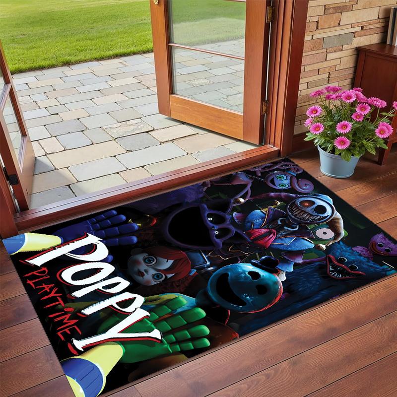 Poppy Playtime Print Crystal Velvet Plush Rug Anti?Slip Wear?Resistant Floor Carpet For Indoor Household Home Decoration