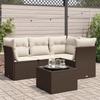 VidaXL Garden Lounge Set with Cushions 5 Pcs, Patio Sofas, Patio Furniture Set, Outdoor Furniture, Brown 3249432