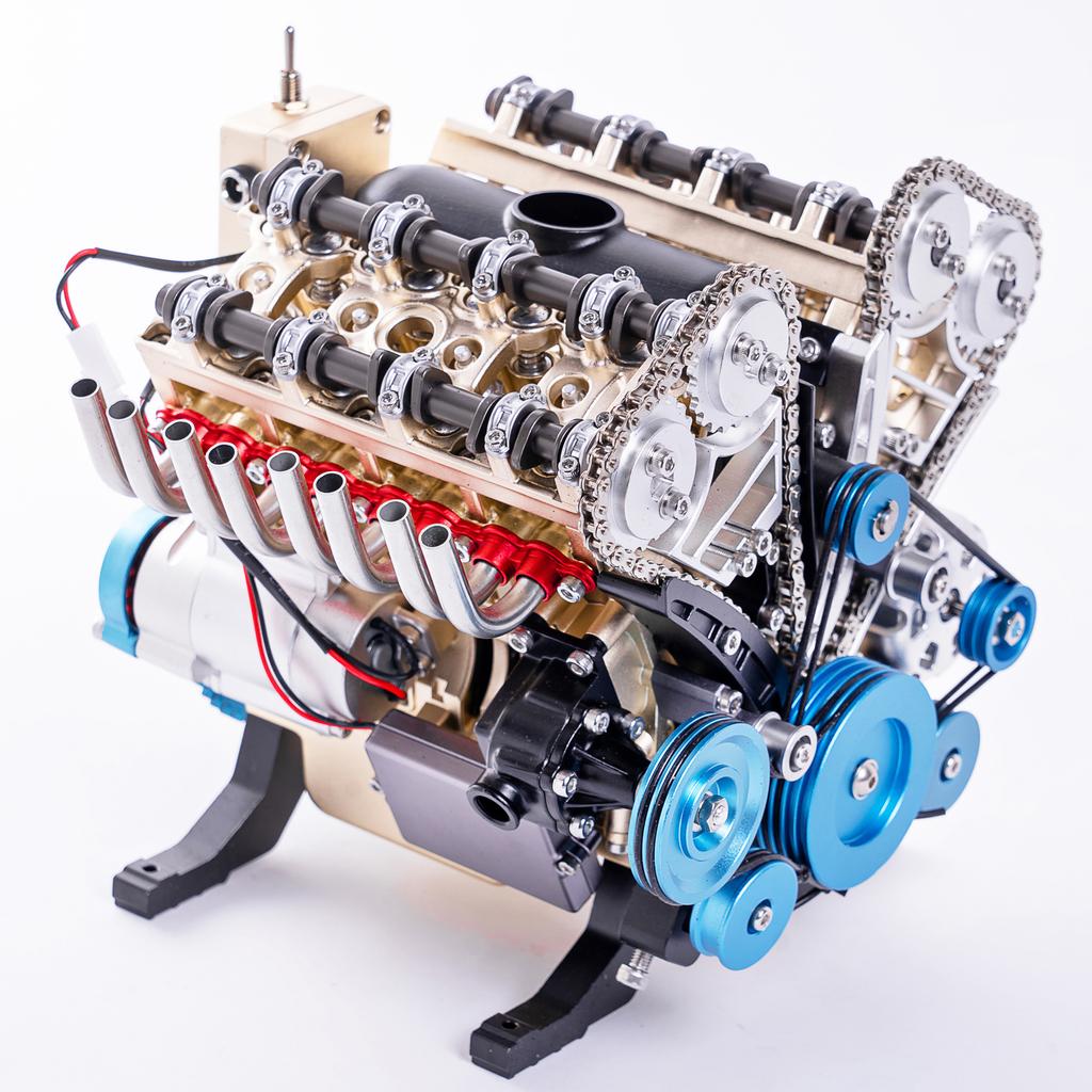 1:3 V8 Engine Model Electric Working Full Metal DIY Assembly Kit Mechanical STEM Desktop Display Collectibles Ornaments Holiday